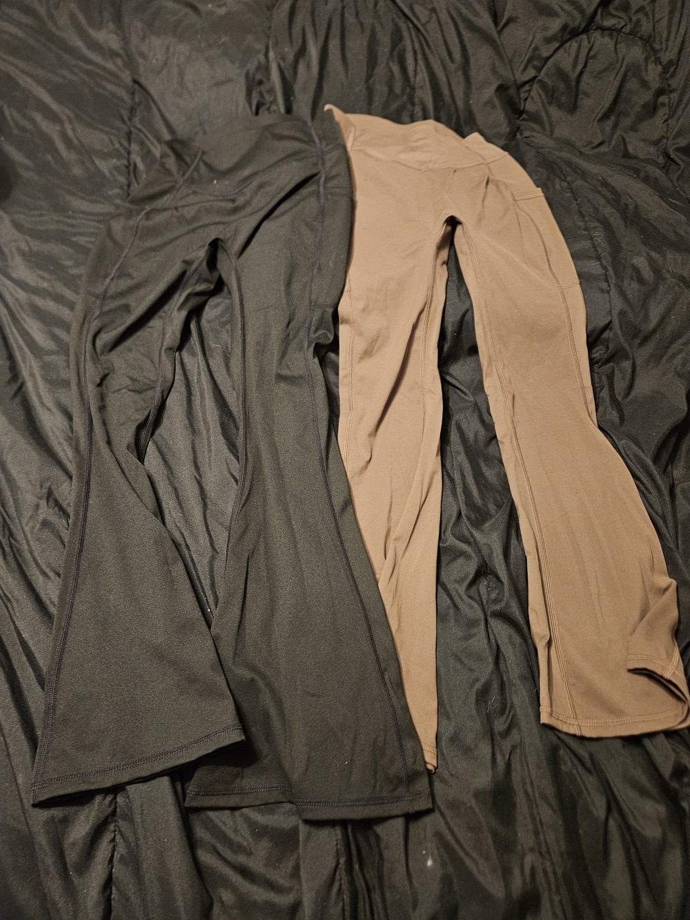 Boutique Flared Leggings in Black and Brown
